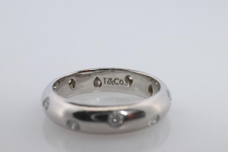 Tiffany and Co. Diamond Etoile Band. Authentic Tiffany Pt950 Platinum Ring