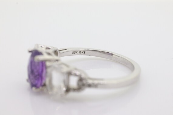 Multi-Color Gem Ring. 10k Trilogy ring. Amethyst … - image 3