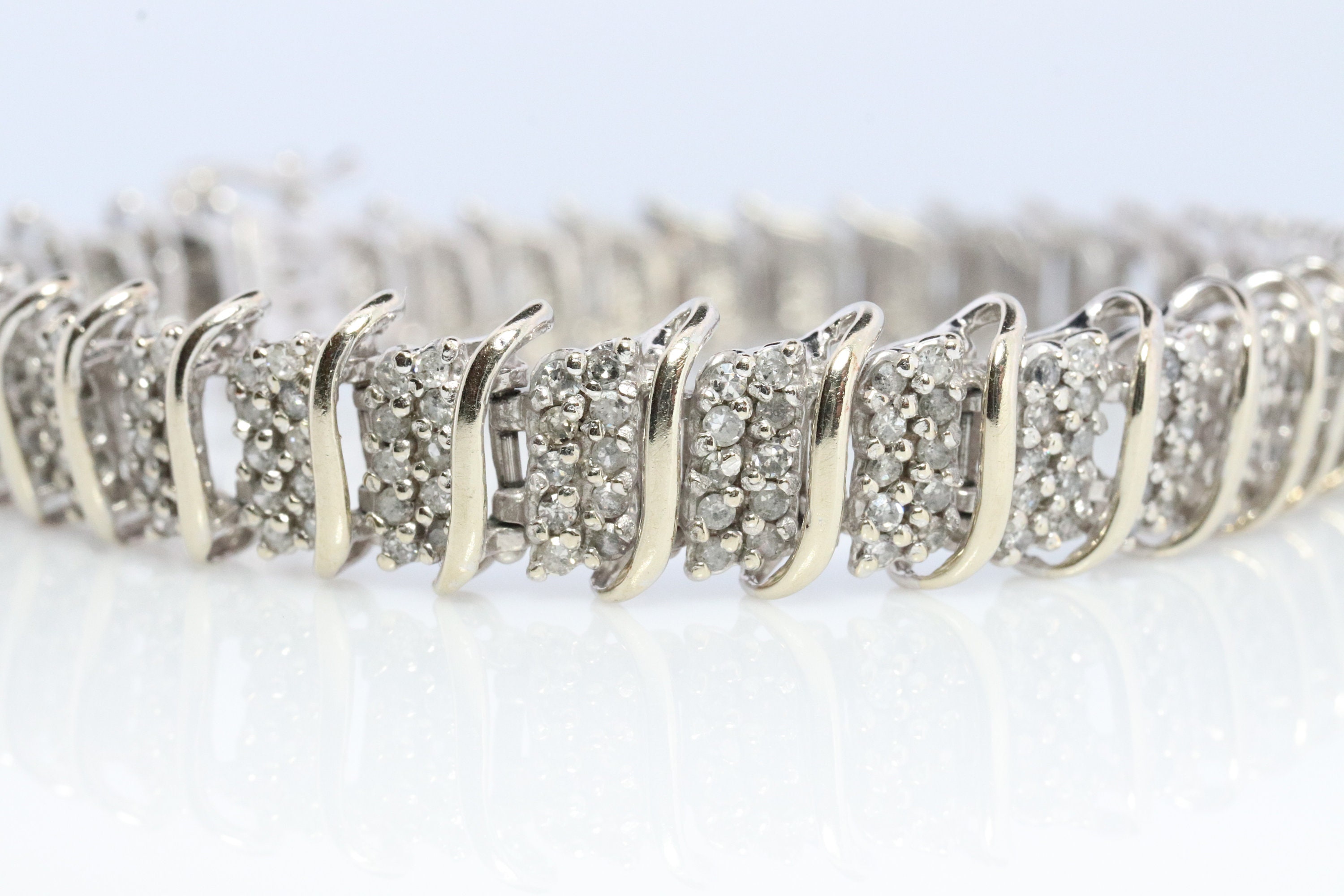 10k Diamond Tennis Bracelet. 10k S-LINK Round Diamond 10k Diamond Tennis Bracelet. 10k S-LINK Round Diamond