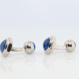 Cartier Santos Cufflinks Sterling Silver 925 Sapphire Cabochon Cartier Cufflinks