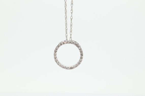 14K Diamond Circle of Life, Open Circle, Eternity… - image 2