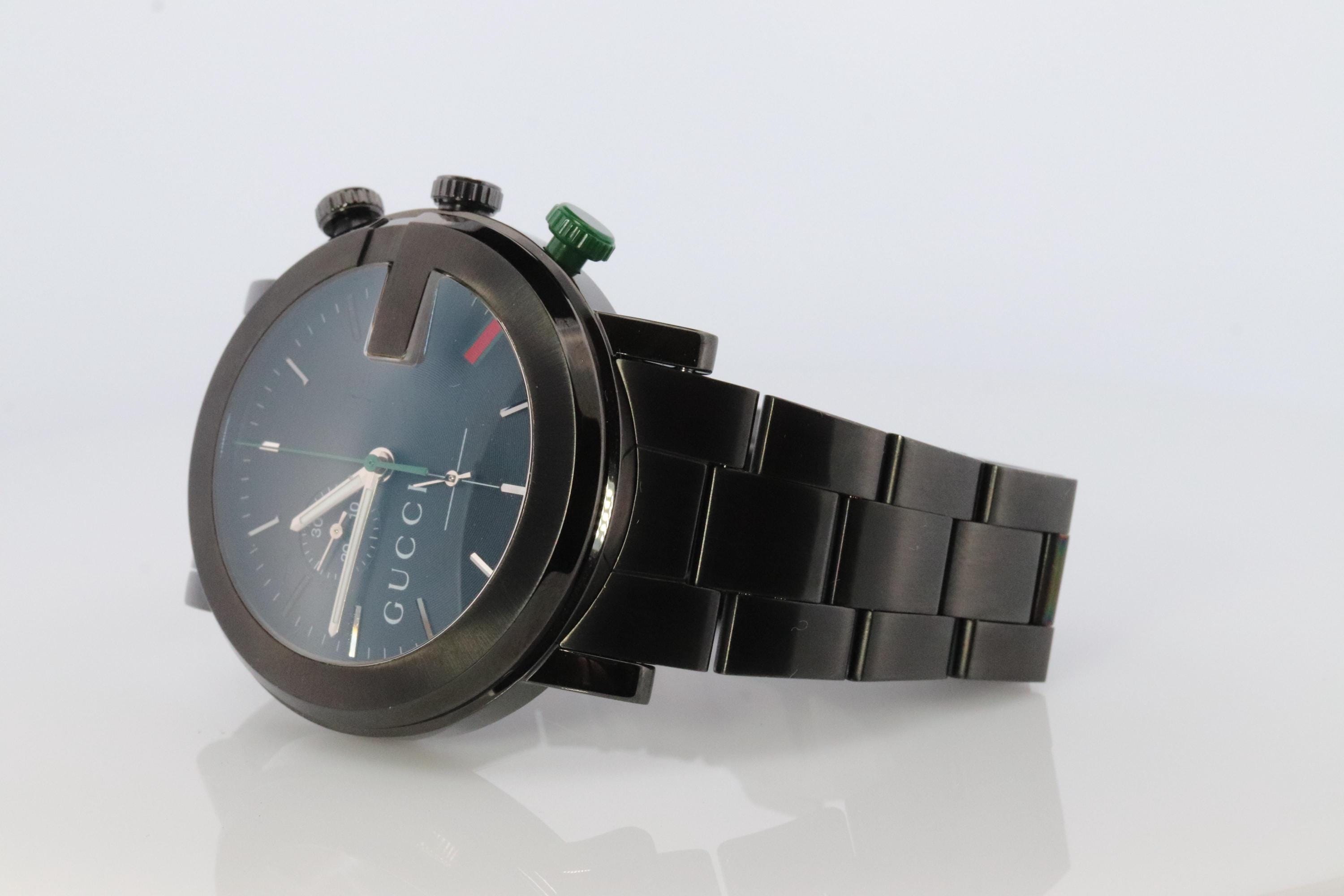 【売り切り御免!】 Gucci Watch. Large Mens 101m Gucci Black. G-chrono Gucci 男性用