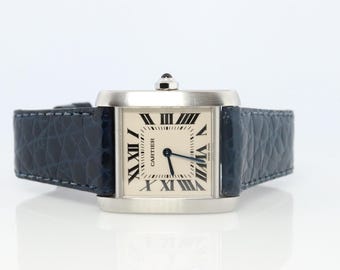 Vintage Cartier Tank Francaise Watch. Cartier 2301 Stainless Steel Quartz Watch
