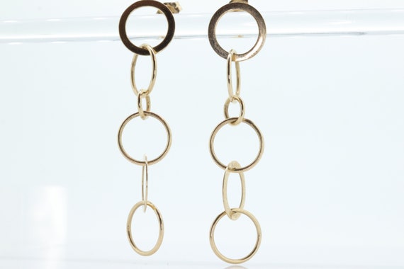 14k NABCO Gold Dangle Drop Earrings. 14k Yellow G… - image 5