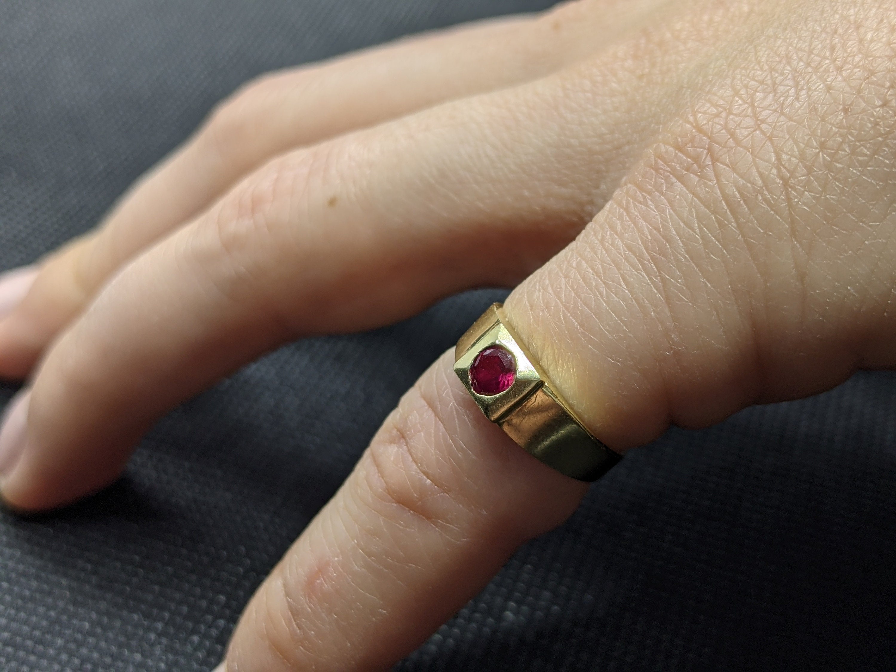 Ruby Pinky Ring. Antique Gold ring for Women 14k Yellow Gold Etsy