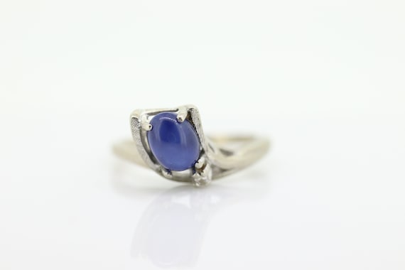 Linde Blue STAR Sapphire Diamond Solitaire  ring.… - image 5