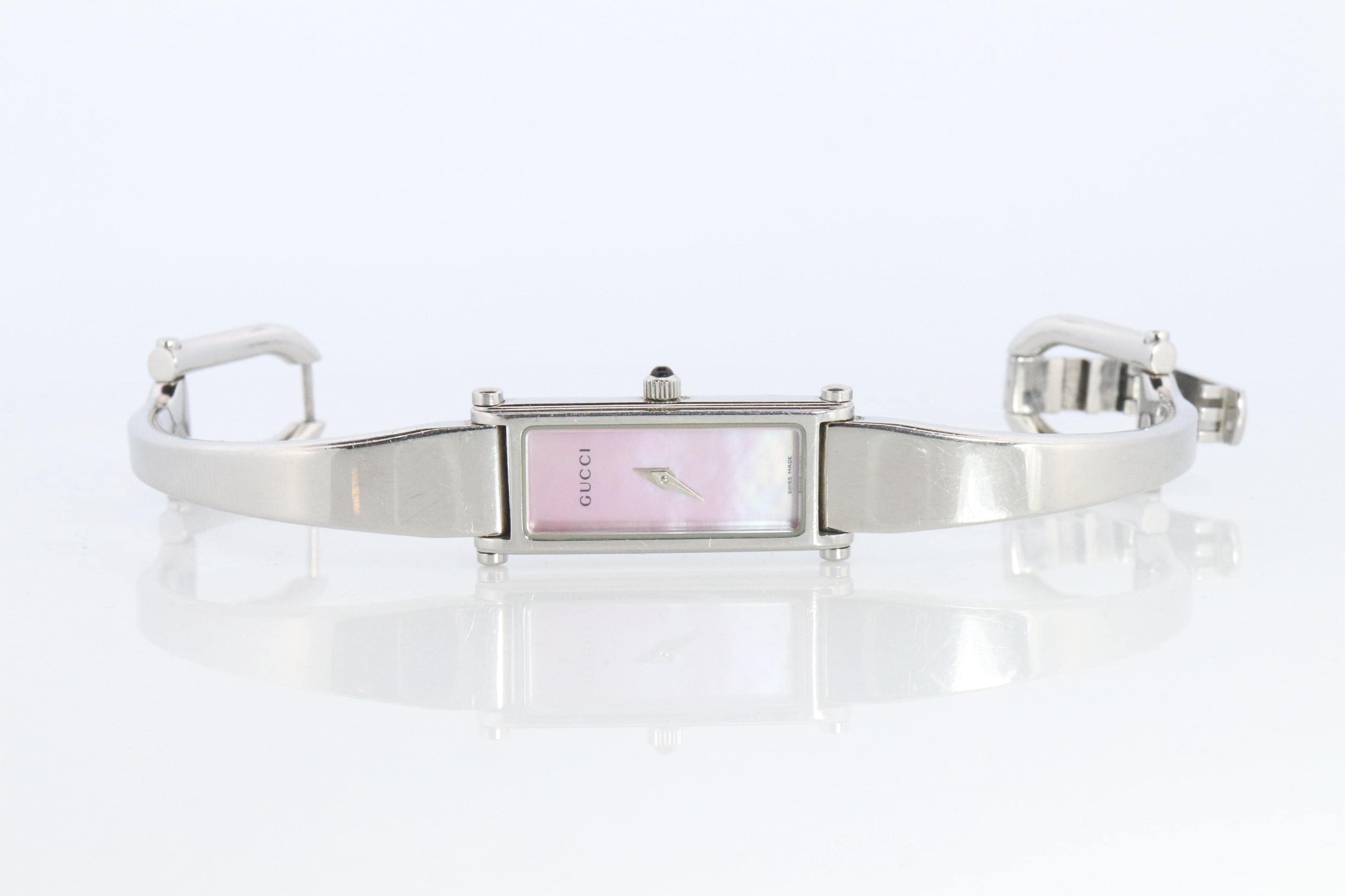 Vintage Gucci 1500l Quartz Wrist Watch. Gucci Silver Pink Mop