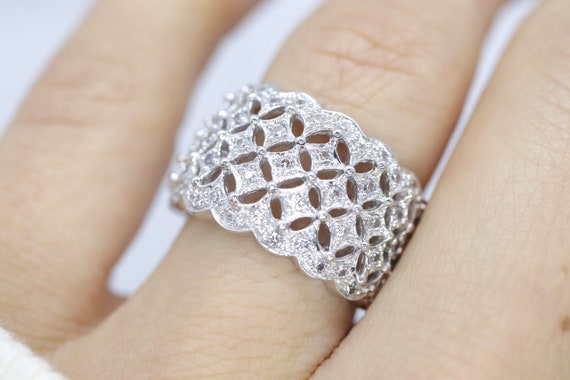 Wide filigree band on sale ring