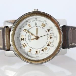 Genuine Hermes Carrick 26mm Round Quartz Watch White Dial