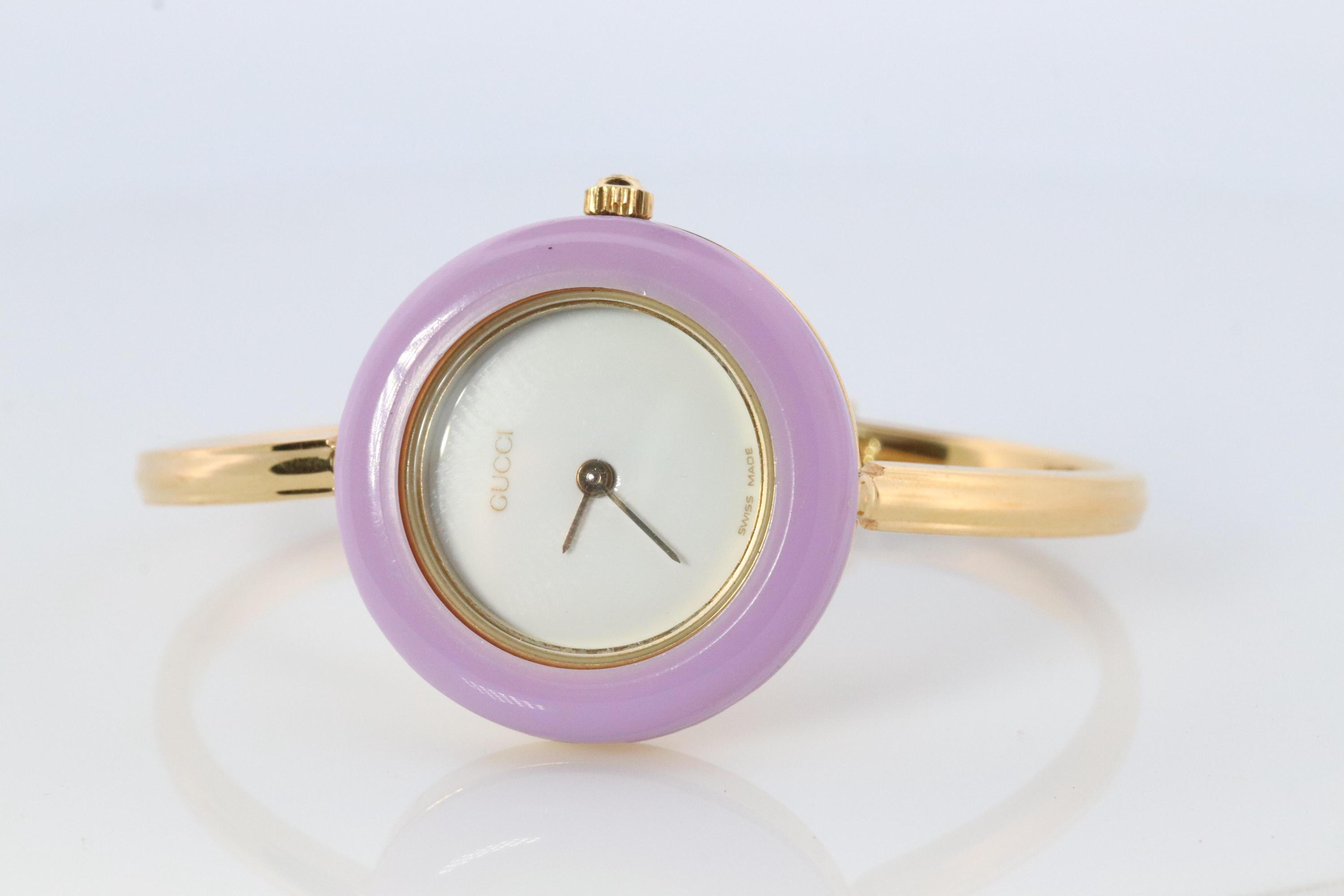 Purple gucci watch hot sale