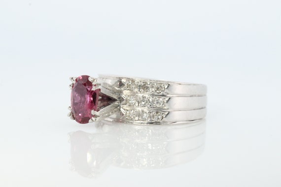 Natural Ruby Diamond Ring. PLATINUM Ruby Solitair… - image 9