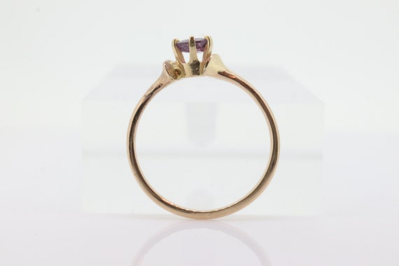 10k Dainty Ruby Ring. 10k RUBY stackable twisted … - image 4