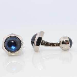 Cartier Santos Manschettenknöpfe Sterling Silber 925 Sapphire Cabochon Cartier Manschettenknöpfe