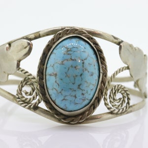 Brazalete Brazalete Brazalete Grande Turquesa. Brazalete Tribal de Plata de Ley con Turquesa. Abra el trabajo de desplazamiento. calle(46/11)