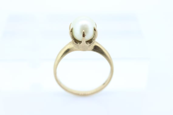 Victorian Pearl Claw Set ring. 10k Yellow Gold vi… - image 4