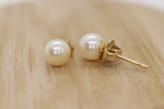 14k Pearl Stud earrings - image 2