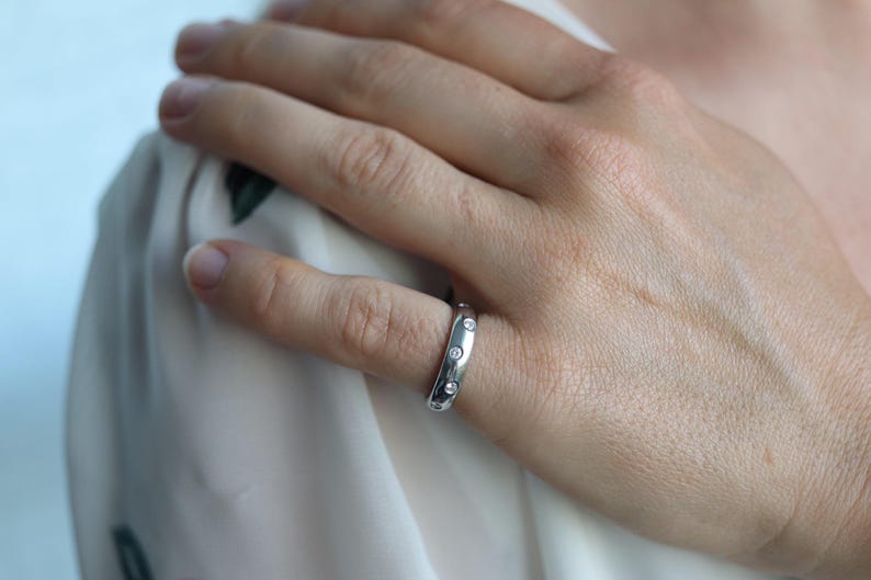 Tiffany and Co. Diamond Etoile Band. Authentic Tiffany Pt950 Platinum Ring
