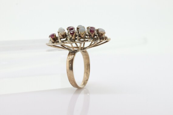 10k Victorian Opal and Garnet Cluster ring. 10k Y… - image 4