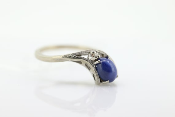 Linde Blue STAR Sapphire Diamond Solitaire  ring.… - image 1