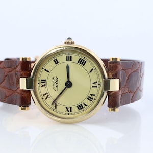 Genuine Cartier Watch. Must De Cartier Vendome Round Argent Champagne Dial