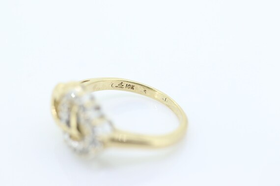 10k Double Heart Ring. 10k Open Interlocking diam… - image 3