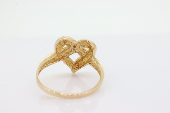 10k Open Heart Ring. 10k Open Interlocking hearts… - image 3