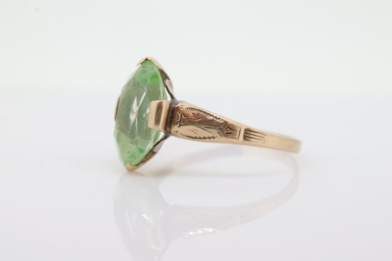 10k LIME Green Spinel ring. Vintage Retro Large O… - image 7