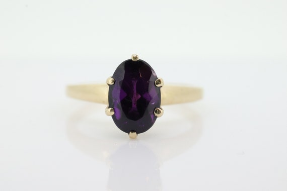 10k Amethyst Victorian ring. Crown Setting Oval A… - image 1