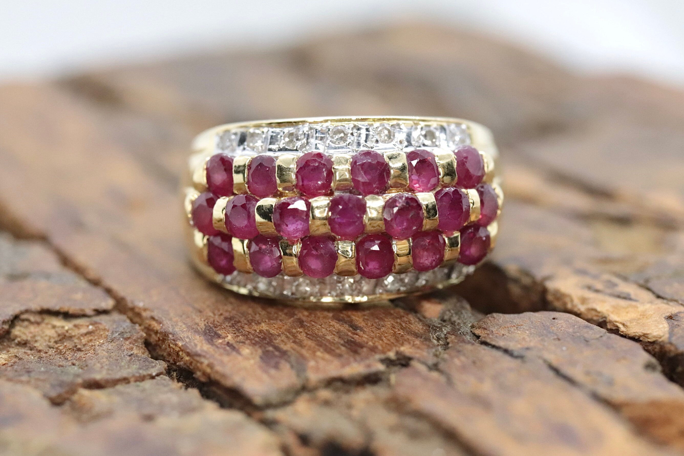 Ruby encrusted ring deals