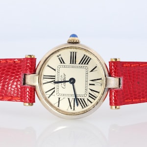 Reloj Cartier genuino. Must De Cartier Vendome Redondo Argent Vermeil Cara Blanca