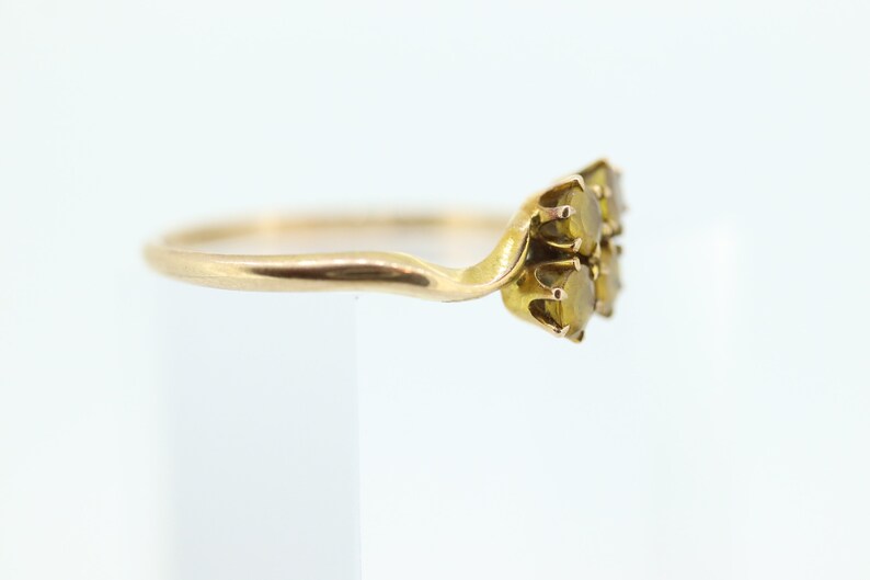 Honey comb citrine ring. 10k Yellow Gold citrine ring. image 4