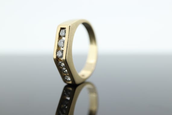 14k diamond tension set Eternity ring. 14k Diamon… - image 1