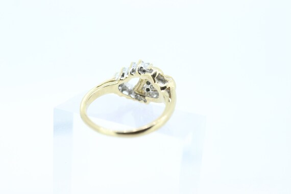 10k Double Heart Ring. 10k Open Interlocking diam… - image 6
