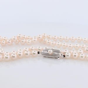 Mikimoto Sterling Silver Pearl Necklace. 6mm Pearls 20inch Necklace.