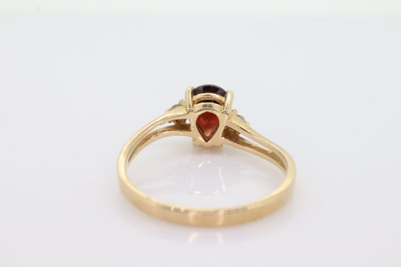 14k Pear Garnet and diamond ring. 14k Pear cut ga… - image 8