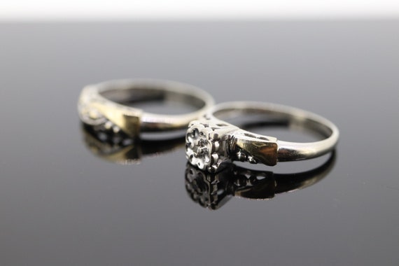 Art Deco Engagement Wedding Diamond Ring Set. Vin… - image 5