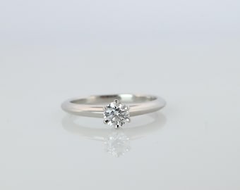 Certified Tiffany and Co Diamond Ring .26ct Tiffany Platinum Engagement Ring