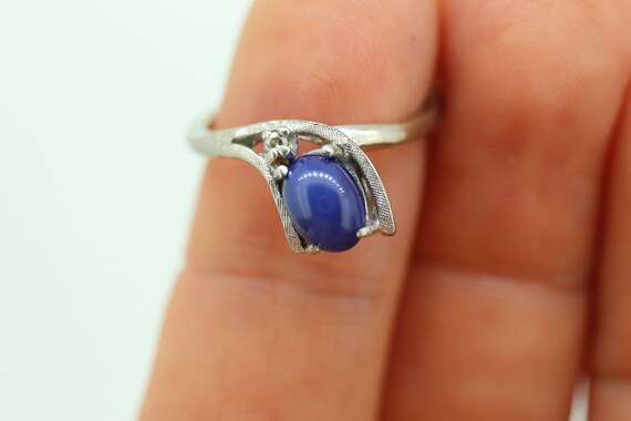 Linde Blue STAR Sapphire Diamond Solitaire  ring.… - image 3