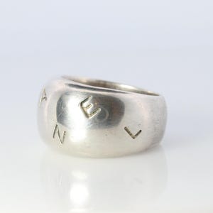 Chanel Ring. Genuine Chanel Hoop Logo Letters Sterling Silver 925 Band