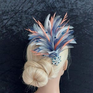 Navy Blue and Burnt Orange Fascinators - Etsy display picture 2