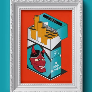 Cigarettes illustration print A4 - Tattoo Inspired illustration -  A4 Art print - Tattoo print