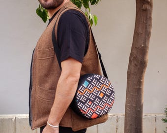 Zigzag Patterned Kanjira Bag (Soft Case)
