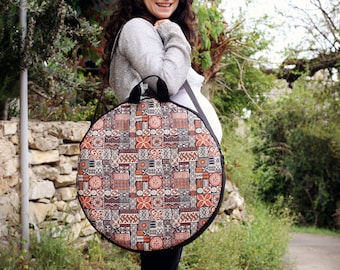 Brown Ethnic Frame Drum Bag