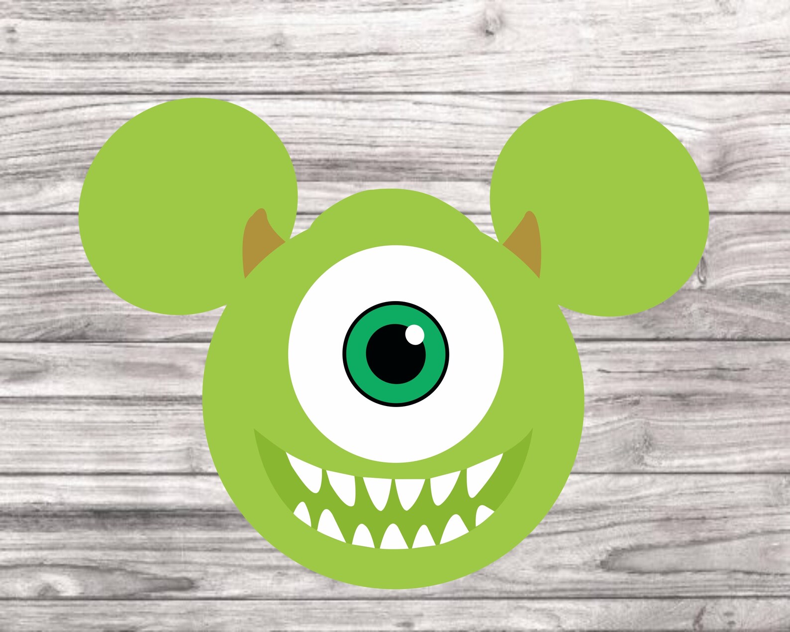 Monsters Mike Wazowski Ears Svg Mickey Ears Svg Silhouette Etsy
