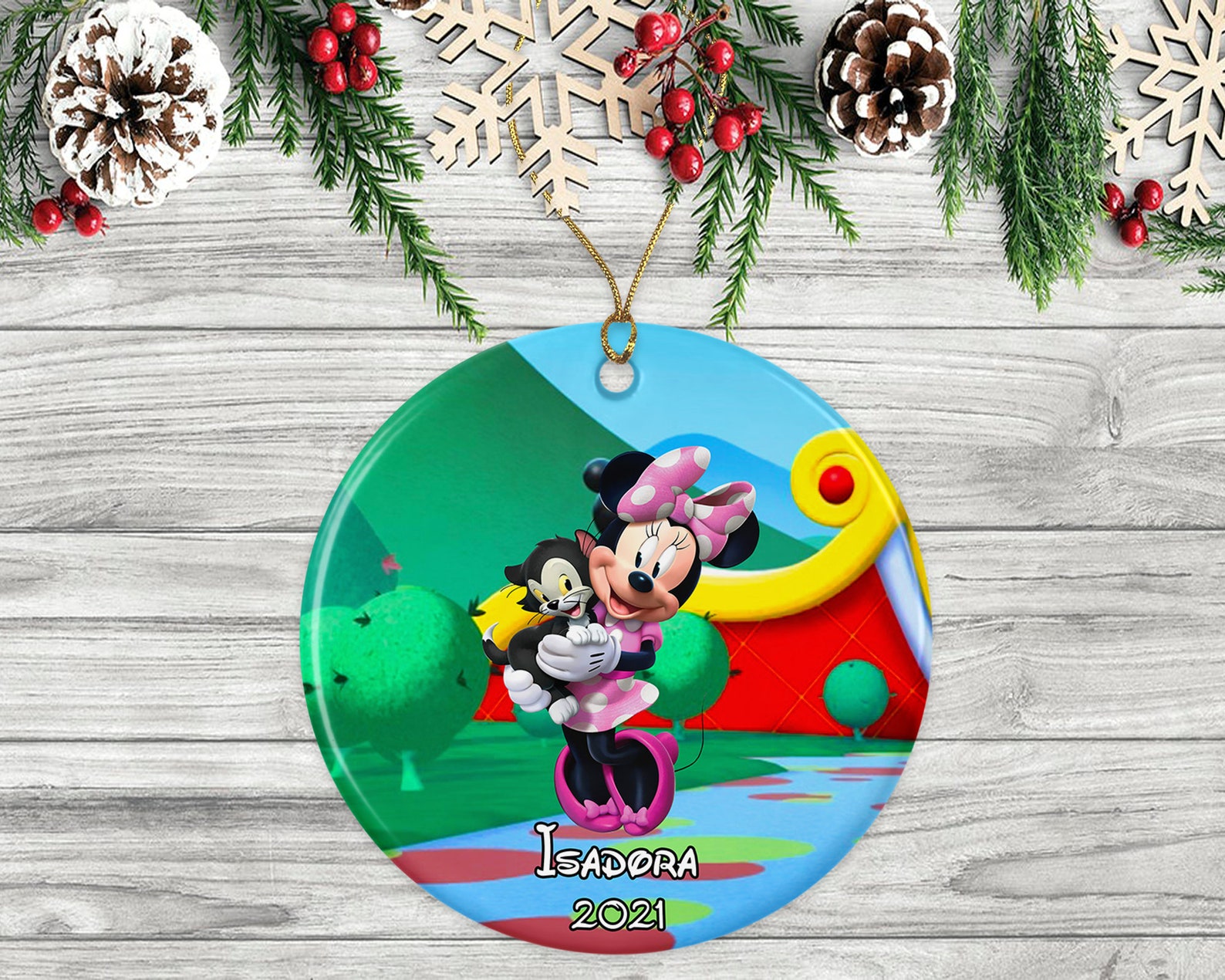 Minnie Mouse Ornament Personalized Christmas Ornament Gift | Etsy