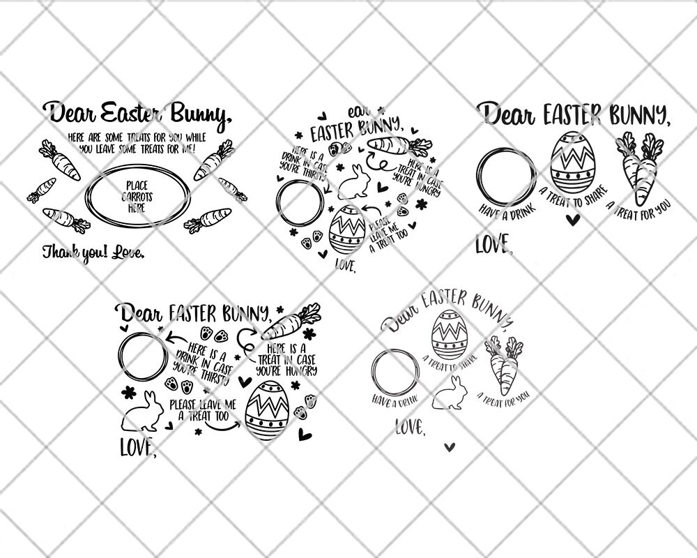 Easter Tray svg bundle Dear Easter Bunny easter svg kids | Etsy