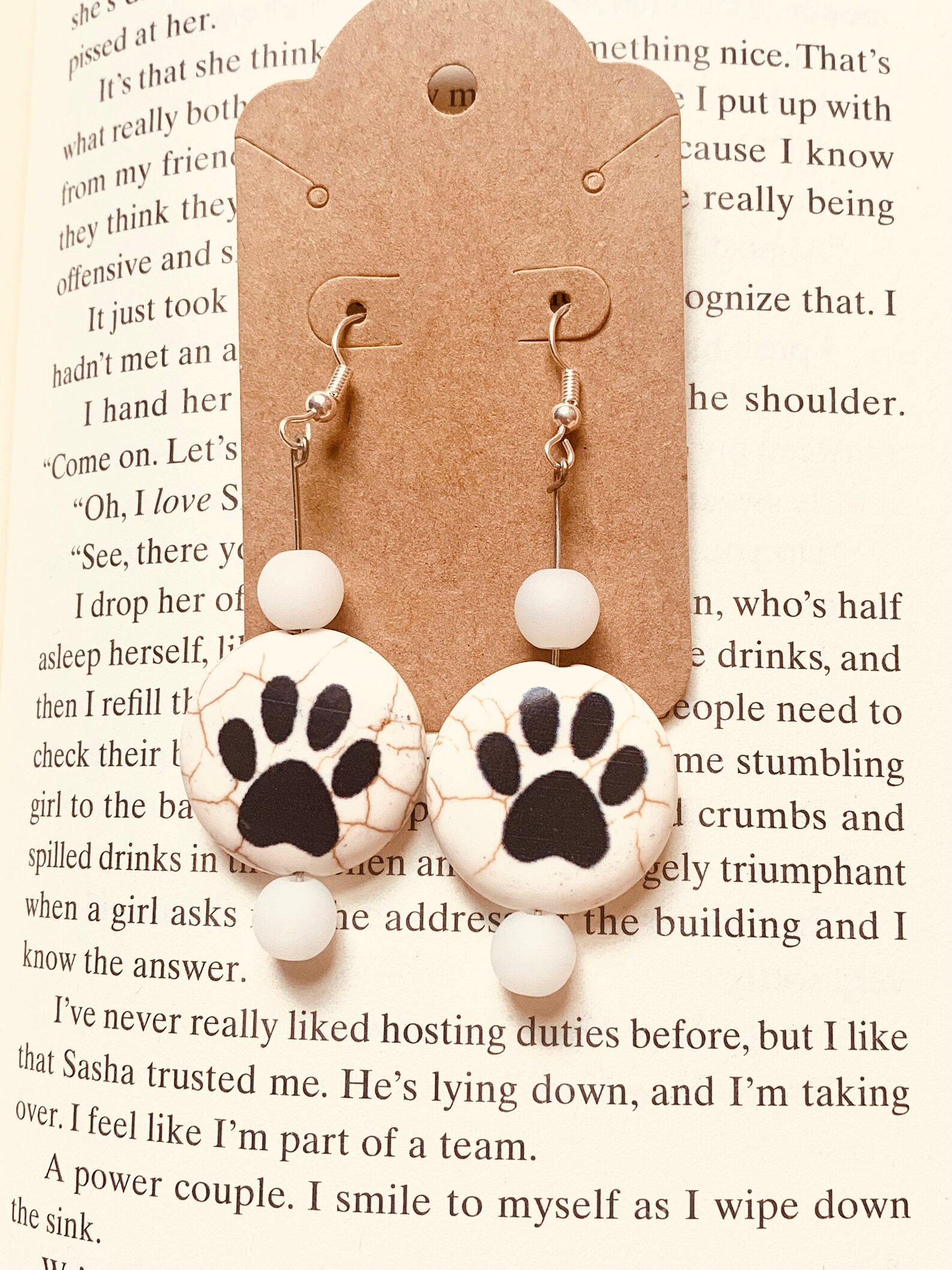 Dog Paw Print Earrings Etsy