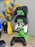 Video game controller tower, display up to 4 controllers, upright gamer storage, controller display solution