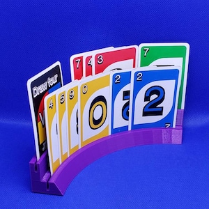 Playing card holder, 9 sizes, card organizer, hands free game play, curved card holder, for seniors and kids