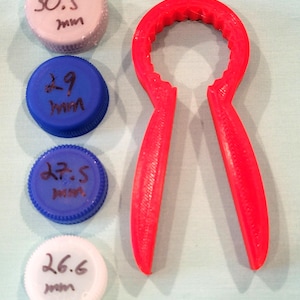 Twist top bottle opener, grip for soda caps, arthritis assistant, 2 sizes available